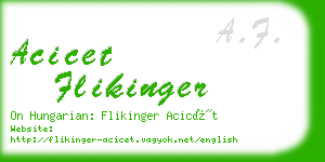 acicet flikinger business card